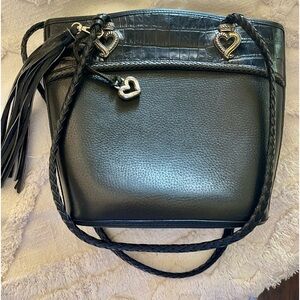 Brighton Black Leather Tote Bag